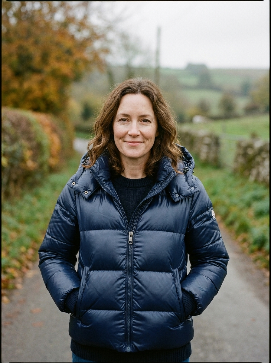 Women's Hooded Cotton Puffer Jacket — Everyday Quilted Winter Coat - Dark Blue