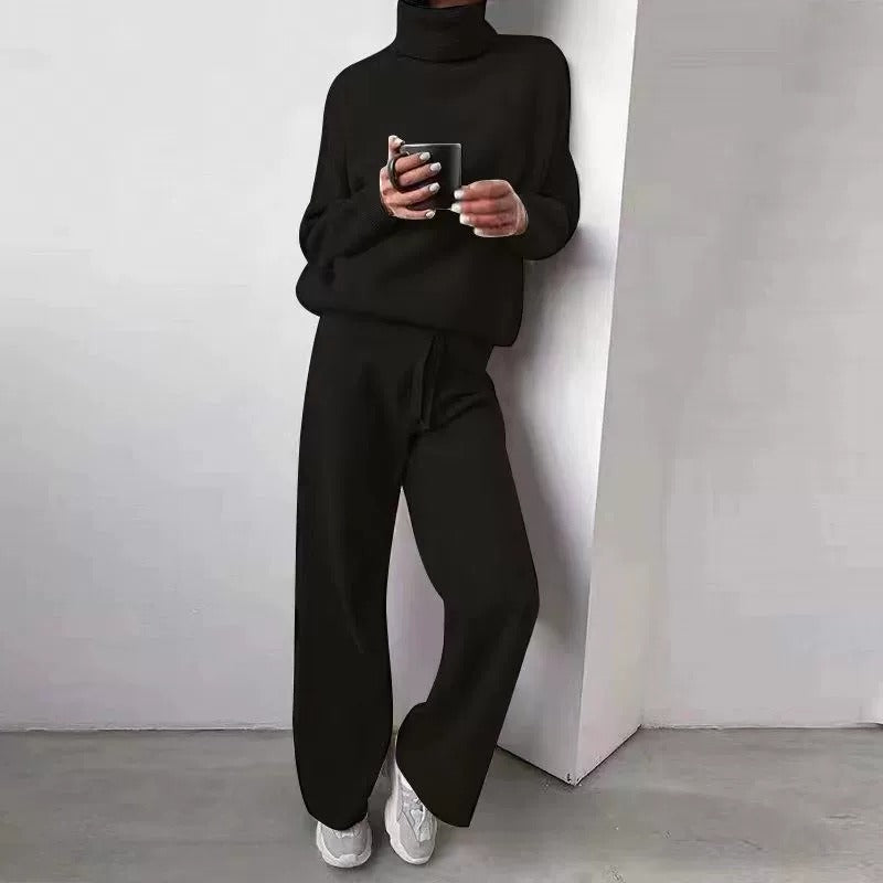 Two-Piece Set Women | Relaxed Knit Design with Cozy Turtleneck | E&W - 4 - Elenwear