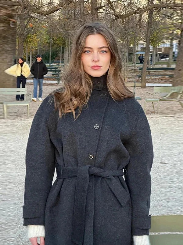 Tailored Coat Women's Belted Design with Oversized Fit | E&W - 5 - Elenwear