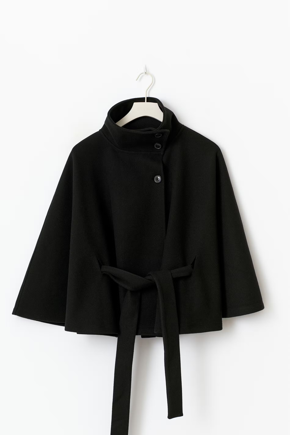 Women's Belted Cape Jacket with High Collar | E&W - 12 - Elenwear