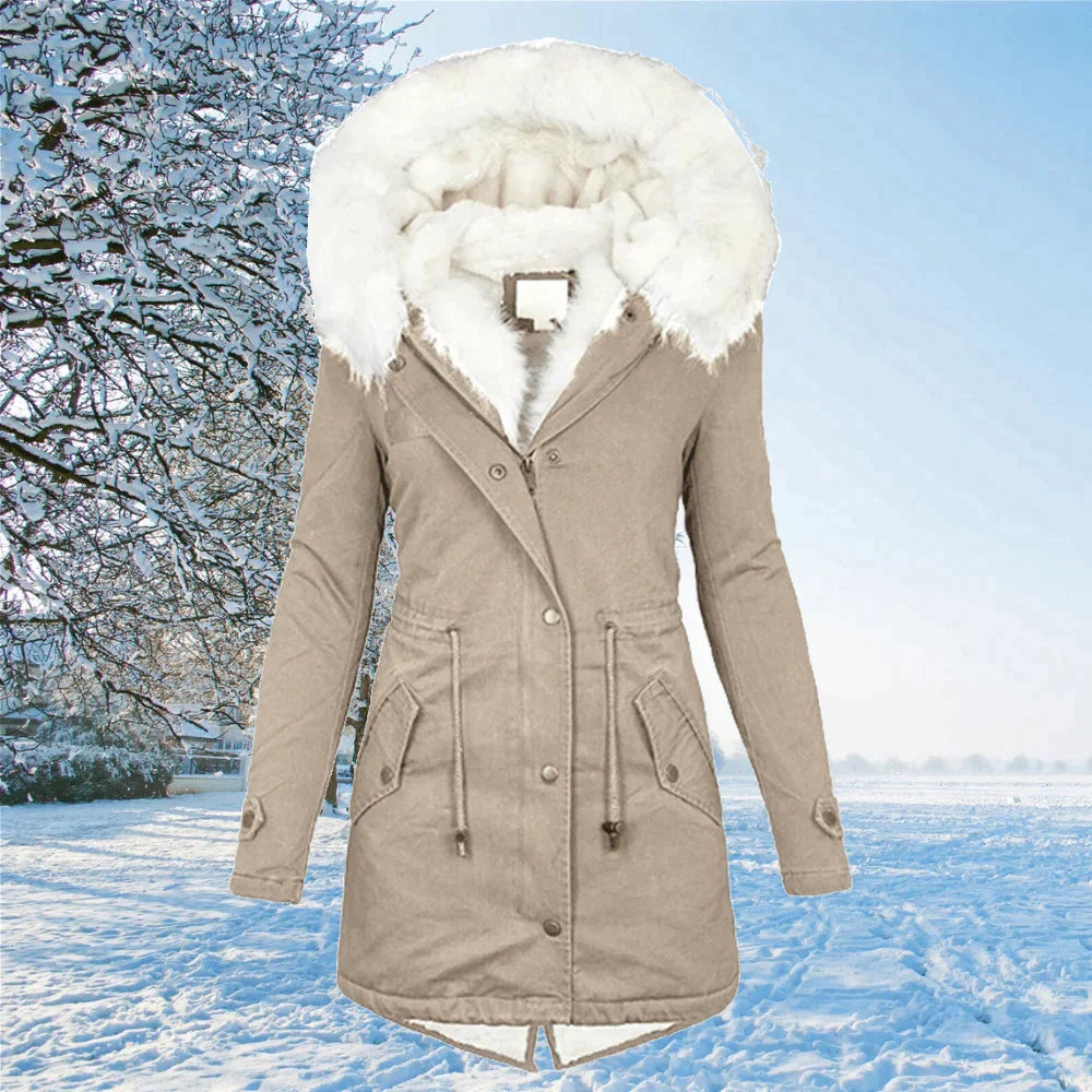 Parka Coat Women | Stylish Faux Fur Hood & Flattering Fit | E&W - 3 - Elenwear