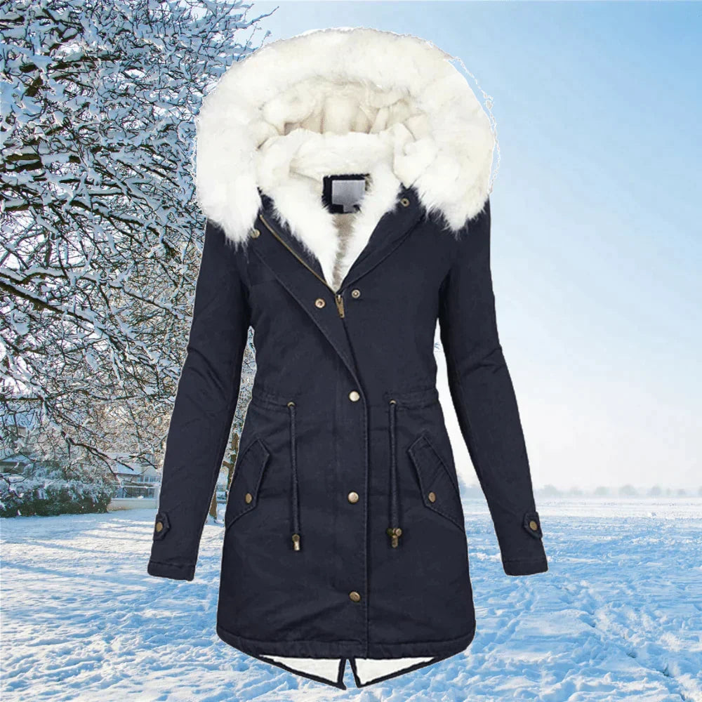 Parka Coat Women | Stylish Faux Fur Hood & Flattering Fit | E&W - 5 - Elenwear