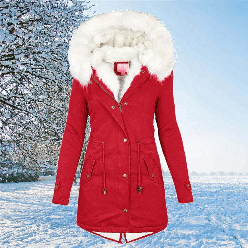 Parka Coat Women | Stylish Faux Fur Hood & Flattering Fit | E&W - 4 - Elenwear