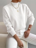 Women's Soft Knit Jumper with Stand-Up Collar and Relaxed Fit | E&W - 10 - Elenwear