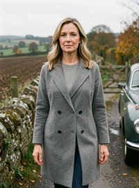 Double-Faced Cashmere Wool Coat - Gray
