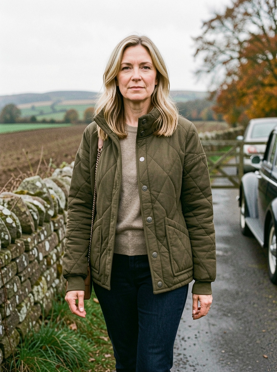 Quilted Jacket, Long Sleeve - Green