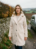 Lambswool-Blend Lapel Coat - Apricot