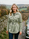 Belted Sage Shirt Jacket - Sage Green