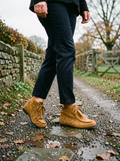 Women's Retro Chunky-Sole Lace-Up Ankle Boots - Brown
