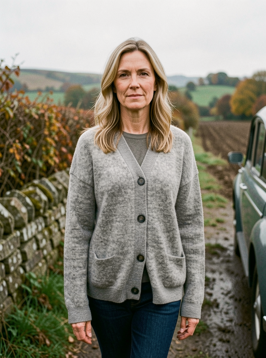 Thick Mohair-Blend Knitted Coat - Gray