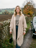 Long Alpaca Wool Sweater Coat - Apricot