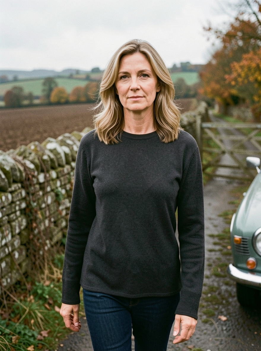 Women's High-Neck Knit Sweater — Seamless Relaxed Pullover - Classic Black